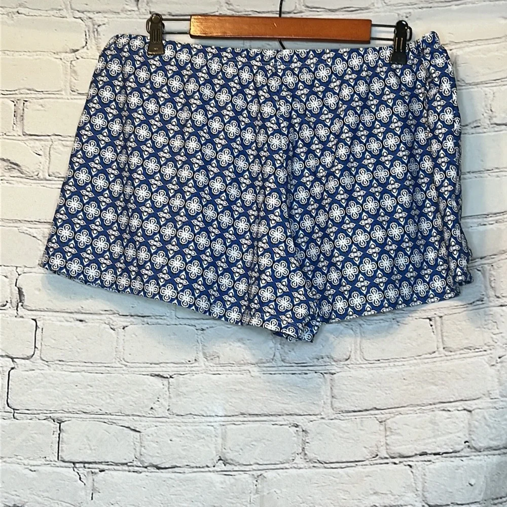 Women’s Blue & White Boy Short Bikini Swim Bottoms Size 3XL Excellent Condition